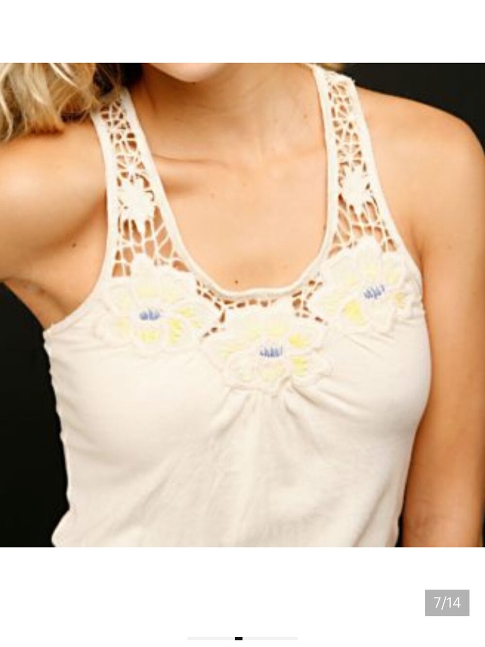 ASO ALEX RUSSO Free People Embroidered Cutaway Tank Wizards of Waverly Place - Picture 7 of 13
